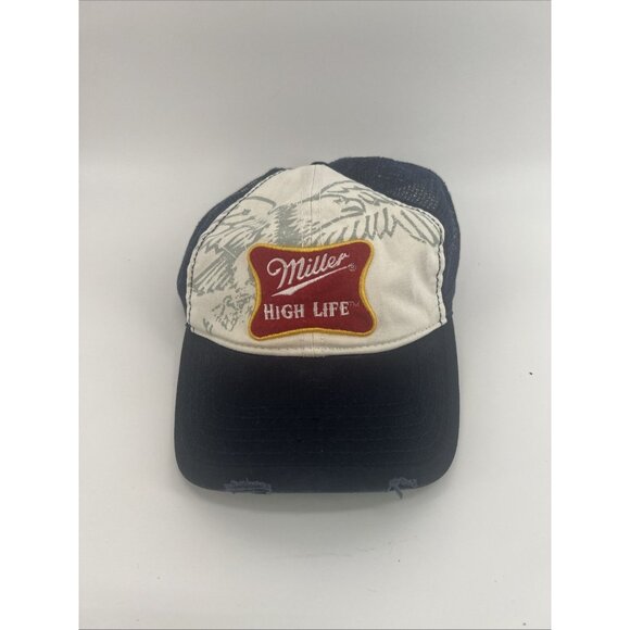 Miller High Life Beer Baseball Hat Cap OSFM Adjustable Strap Back Blue Cotton - Picture 6 of 9